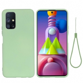 Hülle Für Samsung Galaxy M51 Flüssigsilikon Mit Lanyard