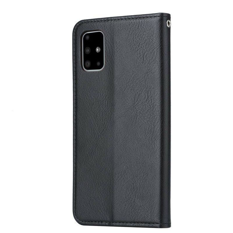 Schutzhülle Für Samsung Galaxy M51 Flip Case Kartenhalter Aus Kunstleder