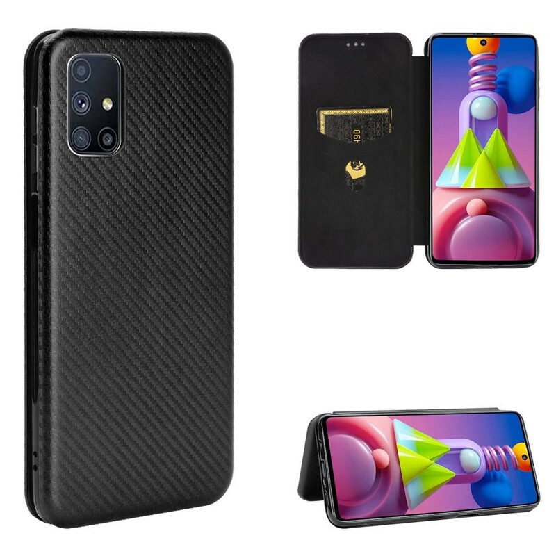 Schutzhülle Für Samsung Galaxy M51 Flip Case Kohlefaser