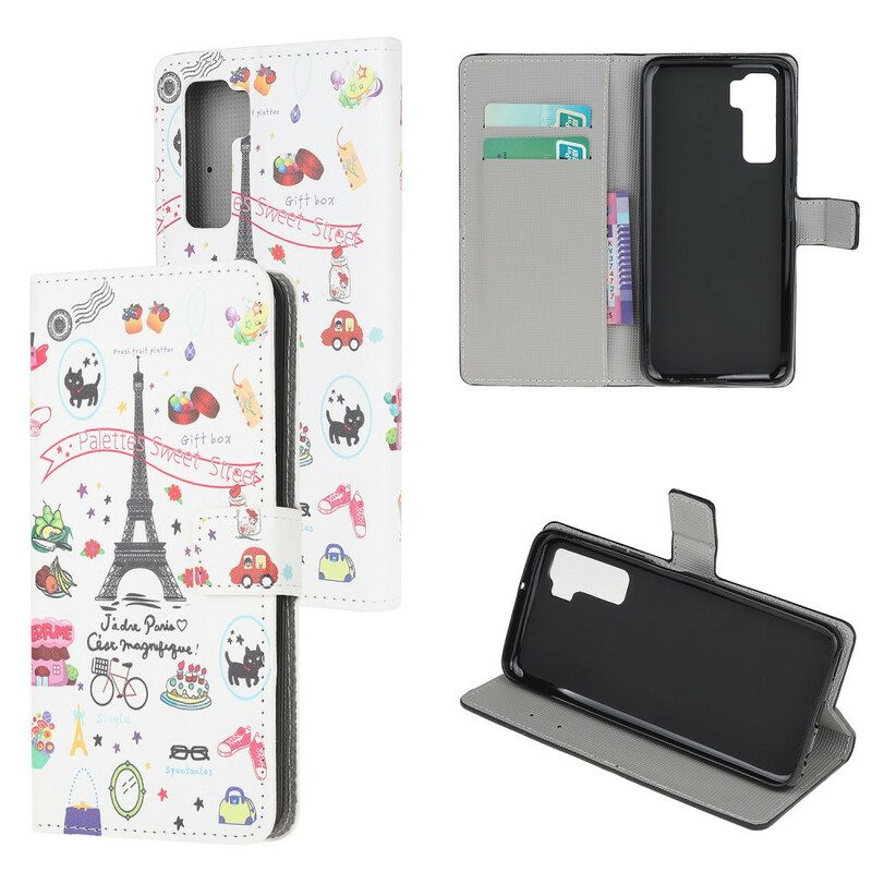 Flip Case Für Huawei P40 Lite 5G Ich Liebe Paris