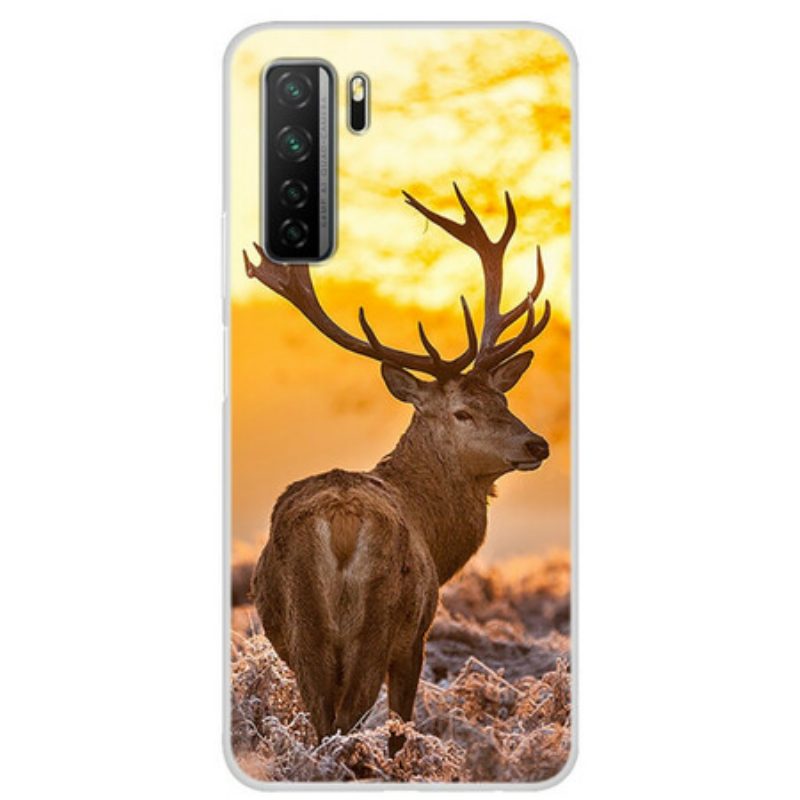 Handyhülle Für Huawei P40 Lite 5G Hirsch Und Landschaft