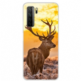 Handyhülle Für Huawei P40 Lite 5G Hirsch Und Landschaft