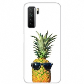 Hülle Für Huawei P40 Lite 5G Transparente Ananas Mit Brille