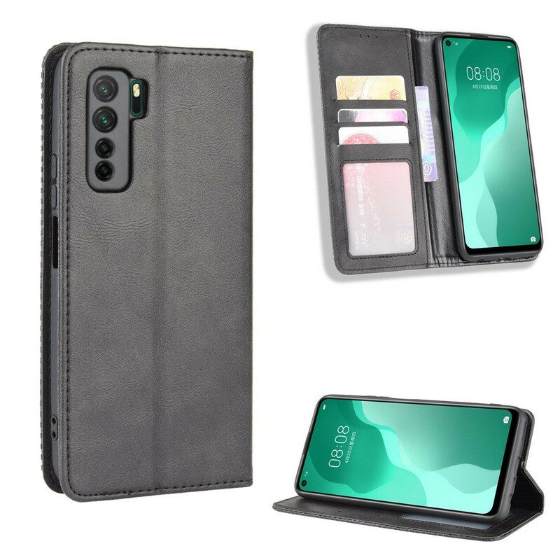 Schutzhülle Für Huawei P40 Lite 5G Flip Case Stilisierter Vintage-ledereffekt