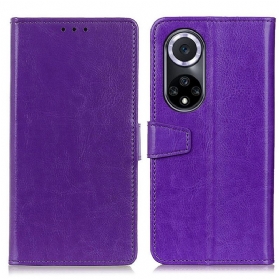 Flip Case Für Huawei Nova 9 Einfacher Glänzender Ledereffekt