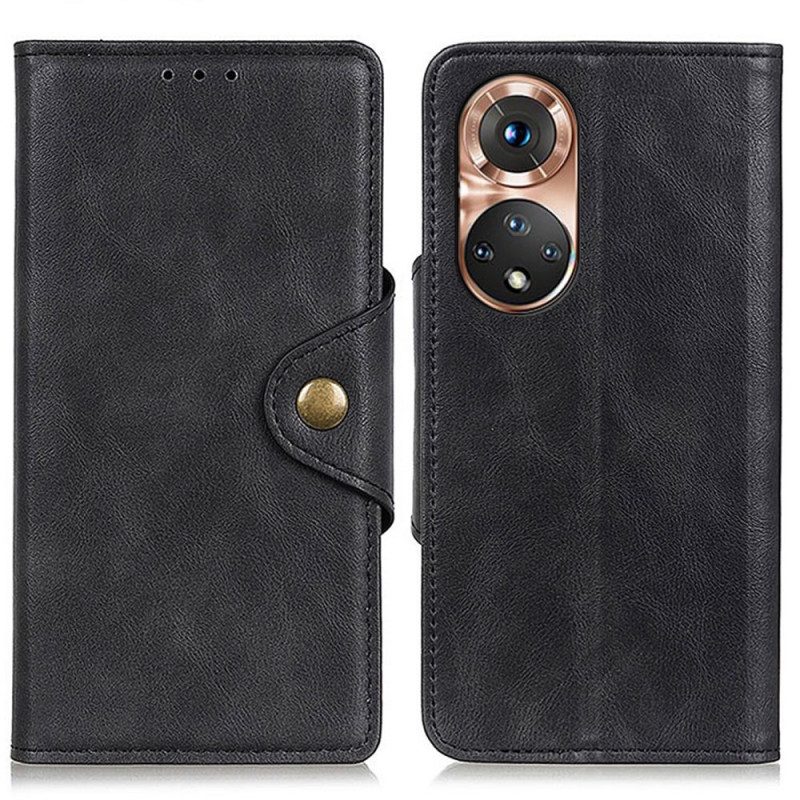 Flip Case Für Huawei Nova 9 Vintage Kunstleder Und Knopf