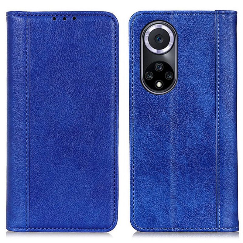 Schutzhülle Für Huawei Nova 9 Flip Case Eleganz Aus Gespaltenem Litschi-leder