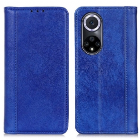 Schutzhülle Für Huawei Nova 9 Flip Case Eleganz Aus Gespaltenem Litschi-leder