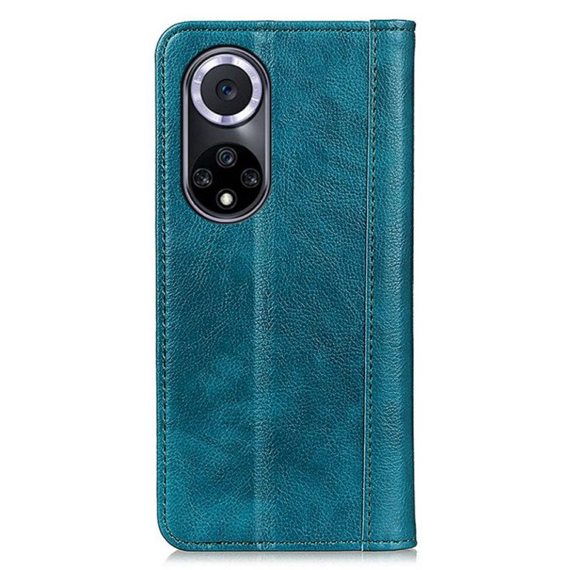 Schutzhülle Für Huawei Nova 9 Flip Case Eleganz Aus Gespaltenem Litschi-leder