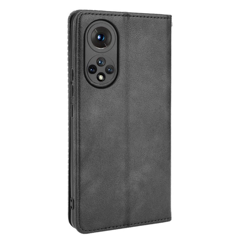 Schutzhülle Für Huawei Nova 9 Flip Case Stilisierter Vintage-ledereffekt