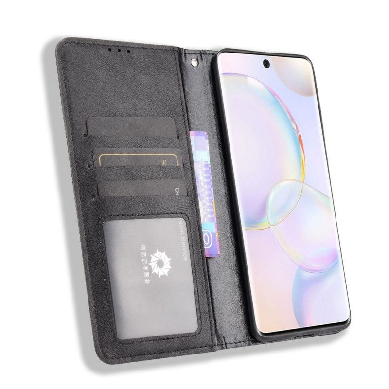 Schutzhülle Für Huawei Nova 9 Flip Case Stilisierter Vintage-ledereffekt