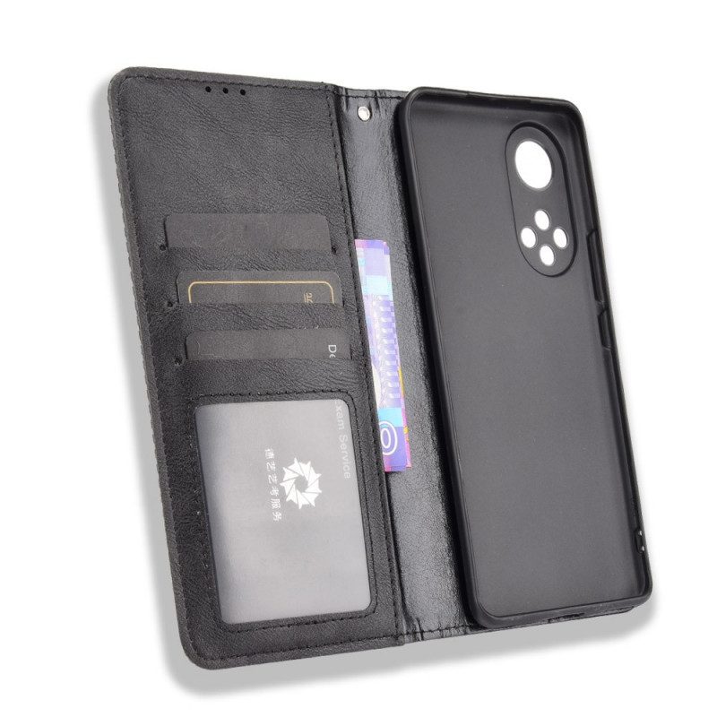 Schutzhülle Für Huawei Nova 9 Flip Case Stilisierter Vintage-ledereffekt