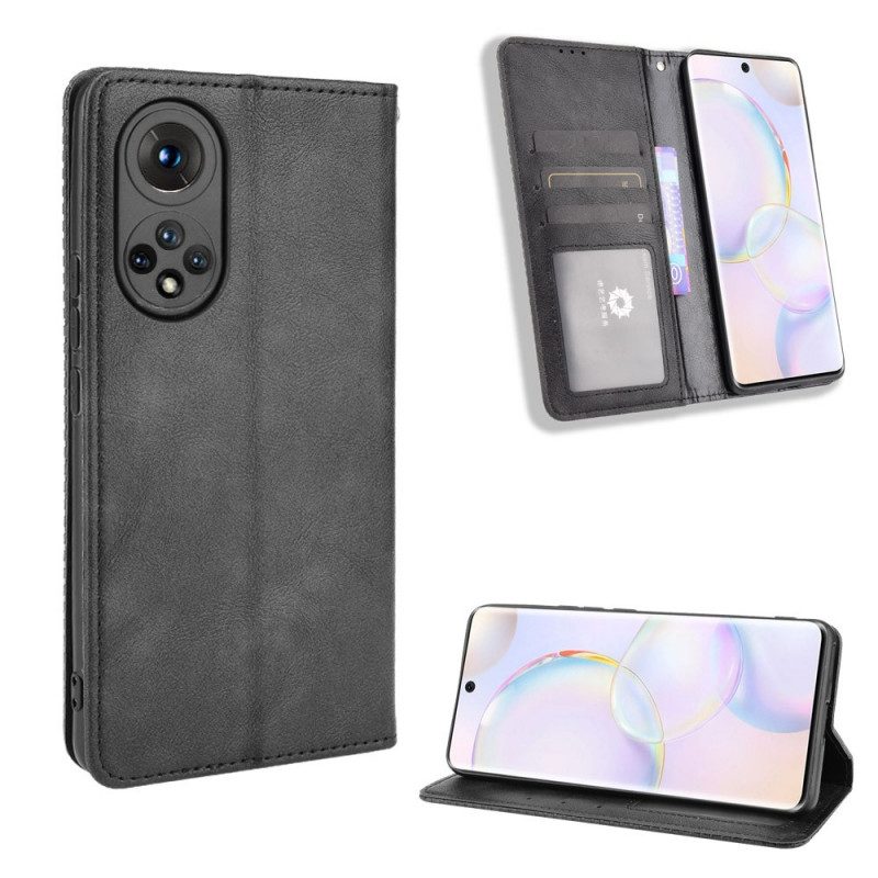 Schutzhülle Für Huawei Nova 9 Flip Case Stilisierter Vintage-ledereffekt