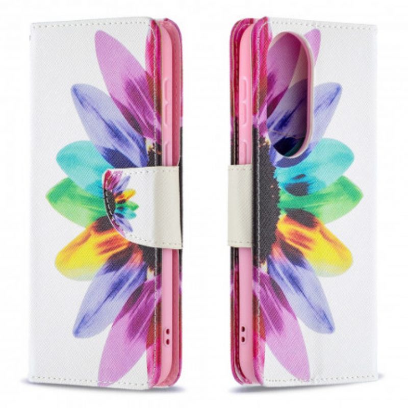 Flip Case Für Huawei P50 Aquarellblume