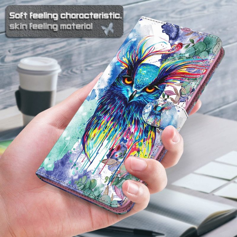 Flip Case Für Samsung Galaxy A13 5G / A04s Aquarellvogel