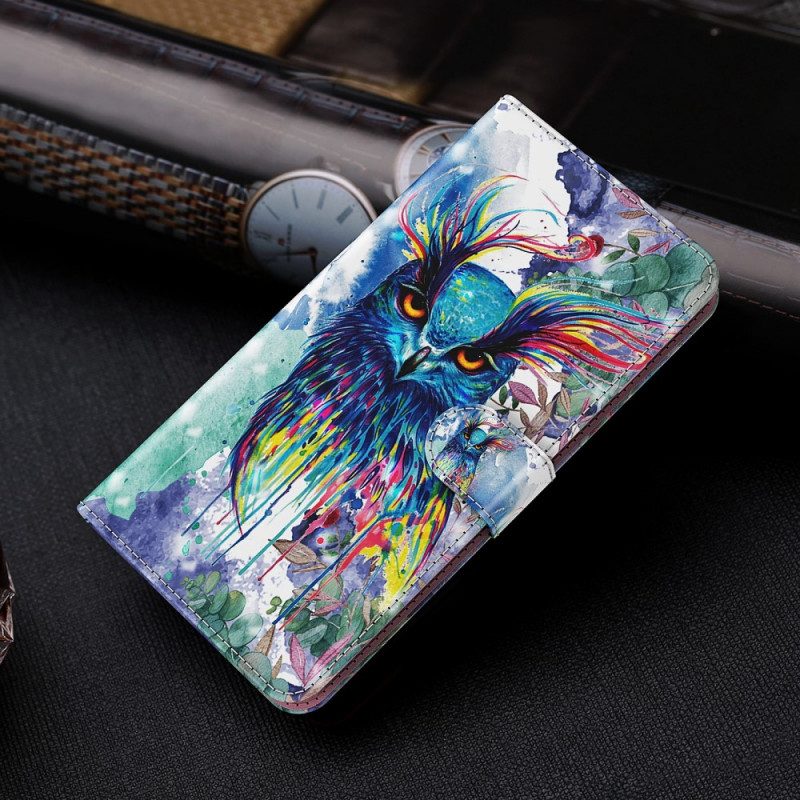 Flip Case Für Samsung Galaxy A13 5G / A04s Aquarellvogel