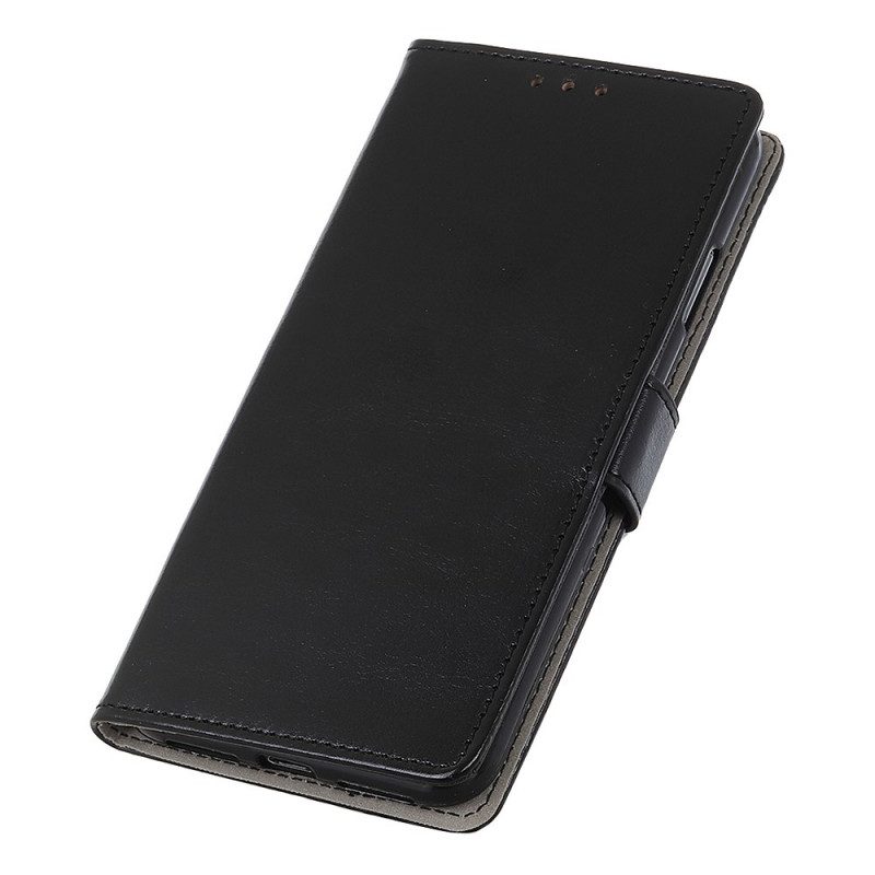 Flip Case Für Samsung Galaxy A13 5G / A04s Einfacher Glänzender Ledereffekt