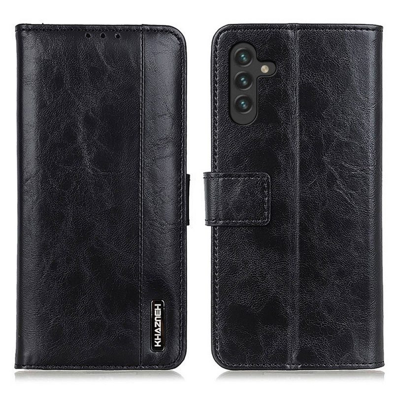 Flip Case Für Samsung Galaxy A13 5G / A04s Khazneh Elegance Lederstil