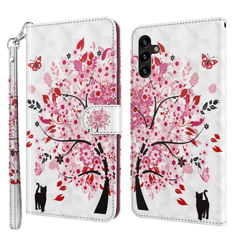 Flip Case Für Samsung Galaxy A13 5G / A04s Rosa Baum