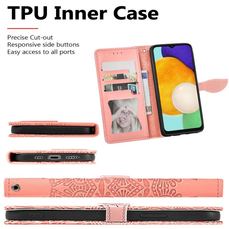 Flip Case Für Samsung Galaxy A13 5G / A04s Stammesblätter