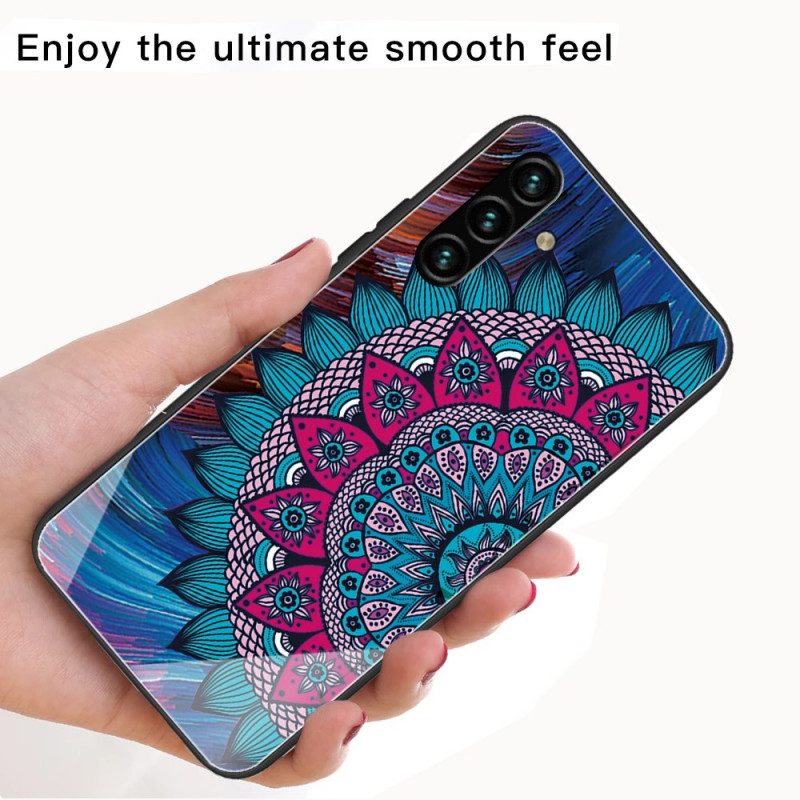 Handyhülle Für Samsung Galaxy A13 5G / A04s Mandala-gehärtetes Glas