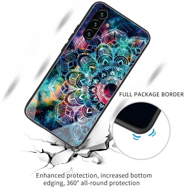 Handyhülle Für Samsung Galaxy A13 5G / A04s Mandala-gehärtetes Glas