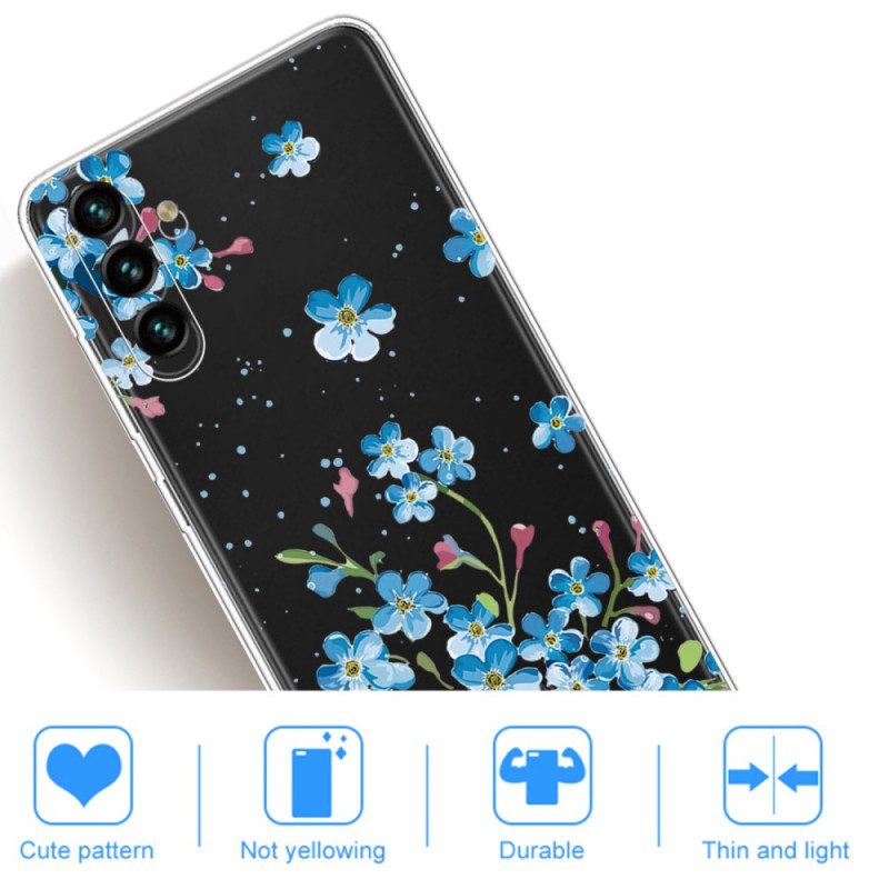 Hülle Für Samsung Galaxy A13 5G / A04s Blaue Blumen