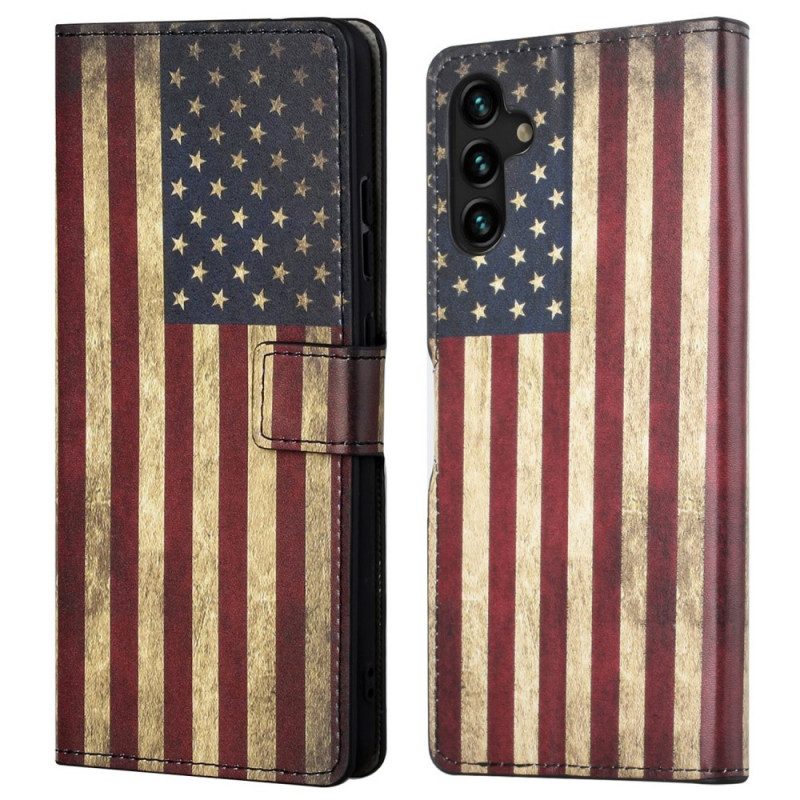 Lederhüllen Für Samsung Galaxy A13 5G / A04s Amerikanische Flagge