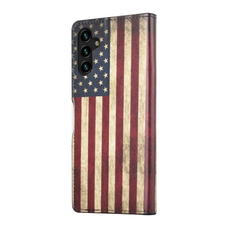 Lederhüllen Für Samsung Galaxy A13 5G / A04s Amerikanische Flagge