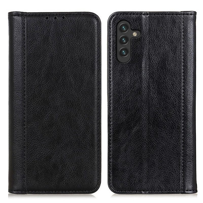 Schutzhülle Für Samsung Galaxy A13 5G / A04s Flip Case Eleganz Aus Gespaltenem Litschi-leder