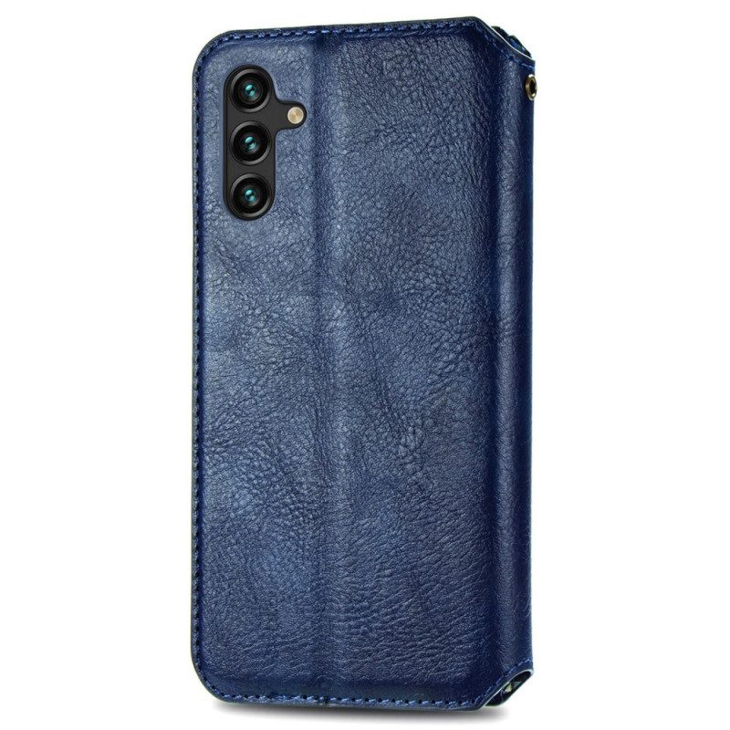 Schutzhülle Für Samsung Galaxy A13 5G / A04s Flip Case Rautenstruktur In Lederoptik