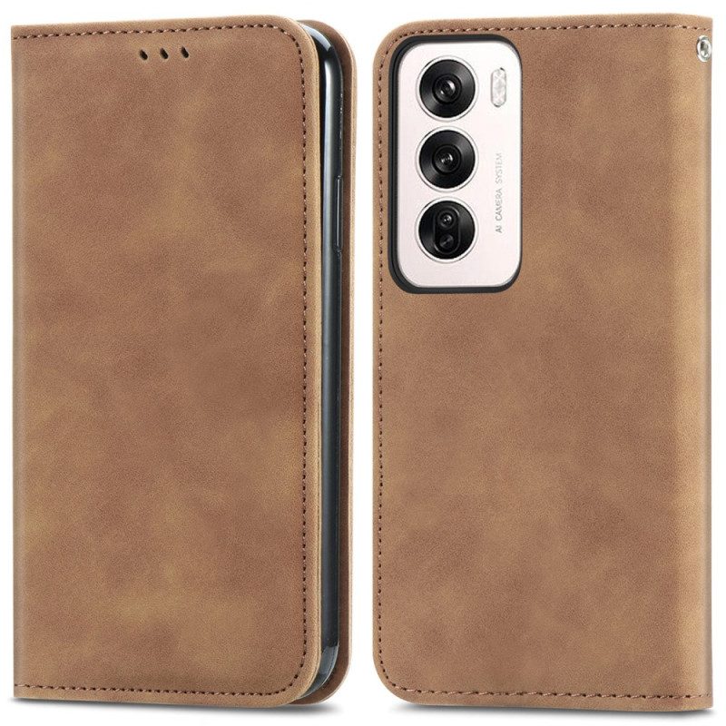 Flip Case Oppo Reno 12 5g Handyhülle Wildledereffekt