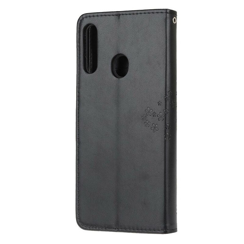 Flip Case Für Samsung Galaxy A20s Mit Kordel Tangabaum Und Eulen