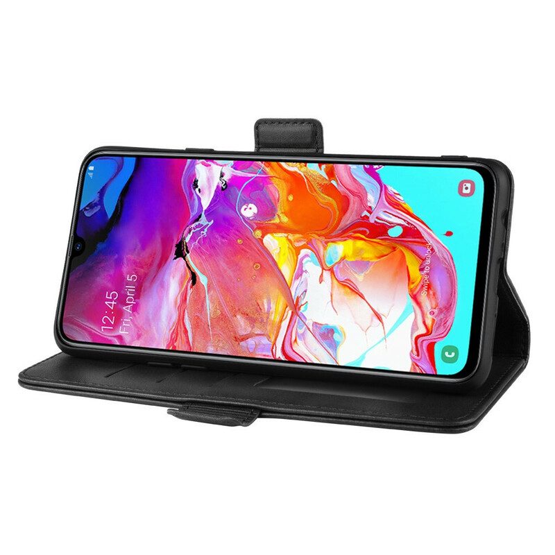 Lederhüllen Für Samsung Galaxy A20s Flip Case Doppelte Klappe