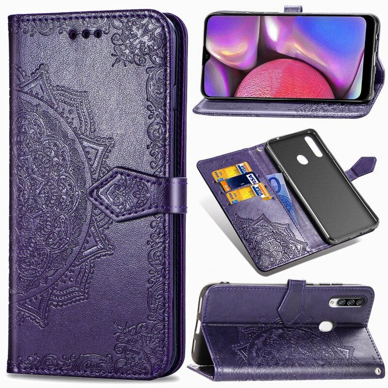 Lederhüllen Für Samsung Galaxy A20s Mandala-mittelalter