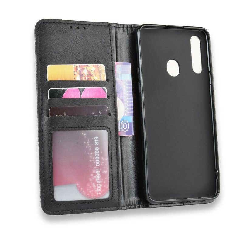 Schutzhülle Für Samsung Galaxy A20s Flip Case Stilisierter Vintage-ledereffekt