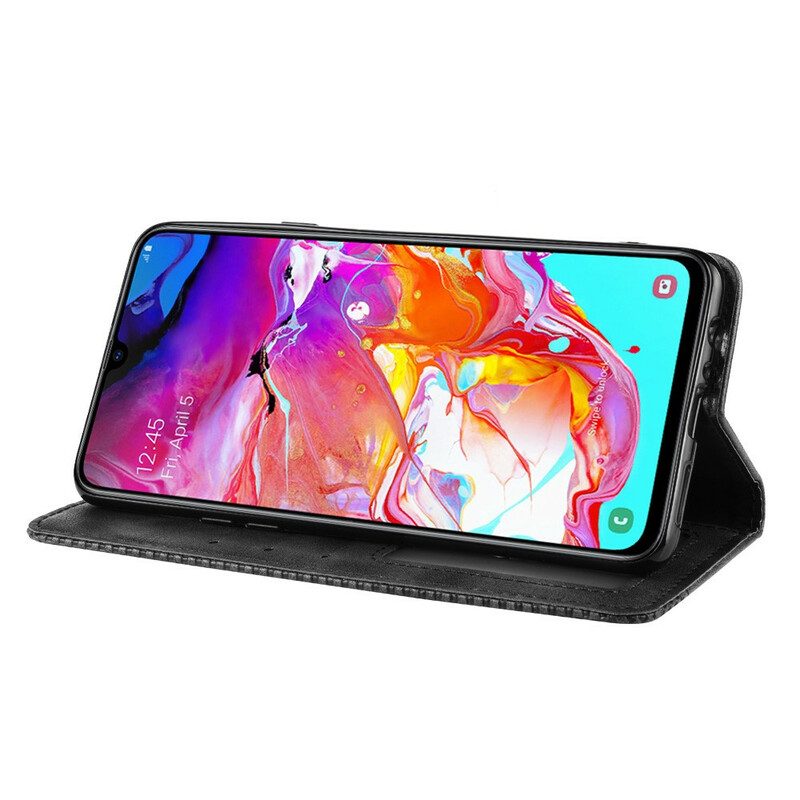 Schutzhülle Für Samsung Galaxy A20s Flip Case Stilisierter Vintage-ledereffekt