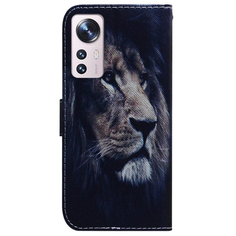 Flip Case Für Xiaomi 12 Pro Löwe