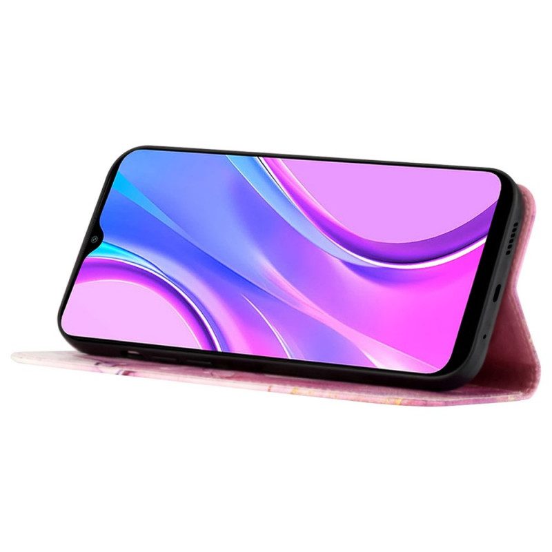 Flip Case Für Xiaomi 12 Pro Mit Kordel Gestreifter Aquarellmarmor