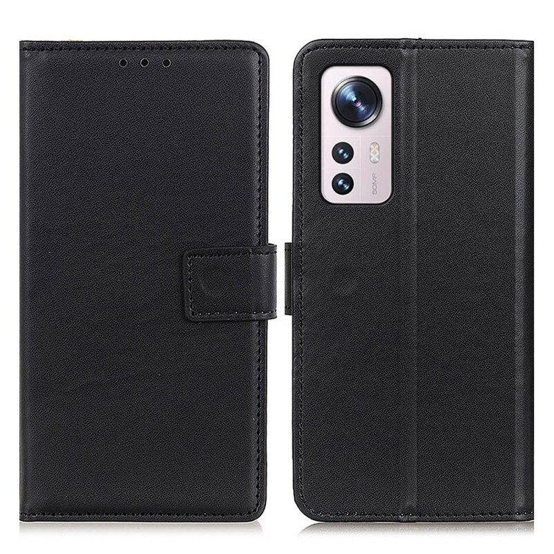 Flip Case Für Xiaomi 12 Pro Schlichtes Kunstleder