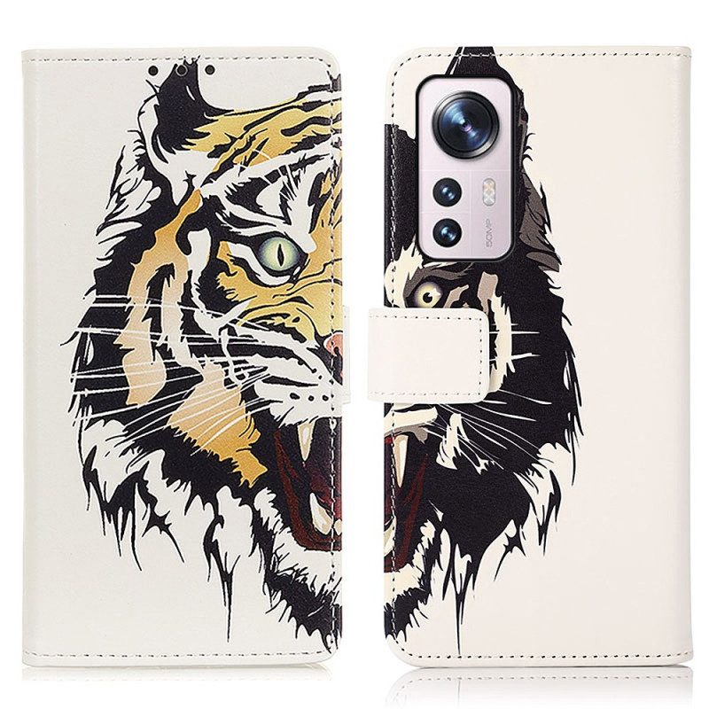 Lederhüllen Für Xiaomi 12 Pro Wilder Tiger