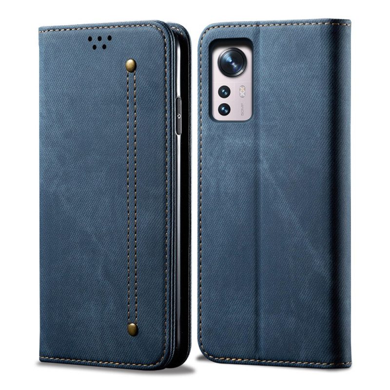 Schutzhülle Für Xiaomi 12 Pro Flip Case Denim-stoff