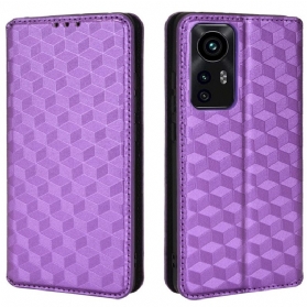 Schutzhülle Für Xiaomi 12 Pro Flip Case Diamant-ledereffekt