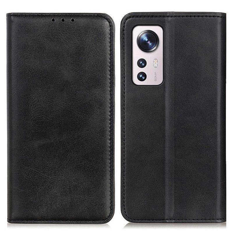 Schutzhülle Für Xiaomi 12 Pro Flip Case Elegantes Spaltleder