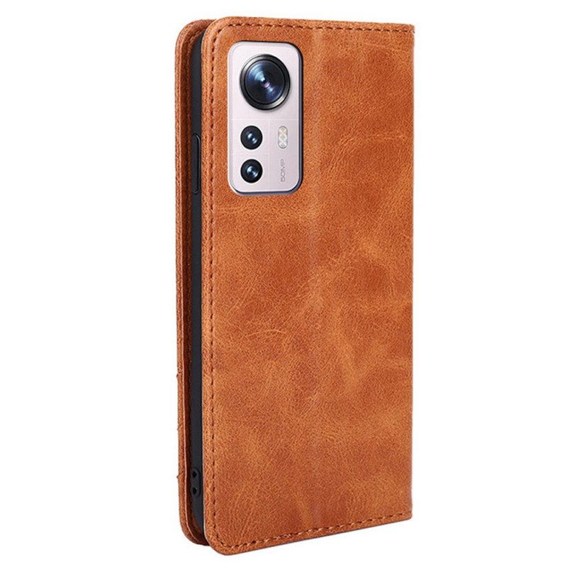 Schutzhülle Für Xiaomi 12 Pro Flip Case Stil Lederniete