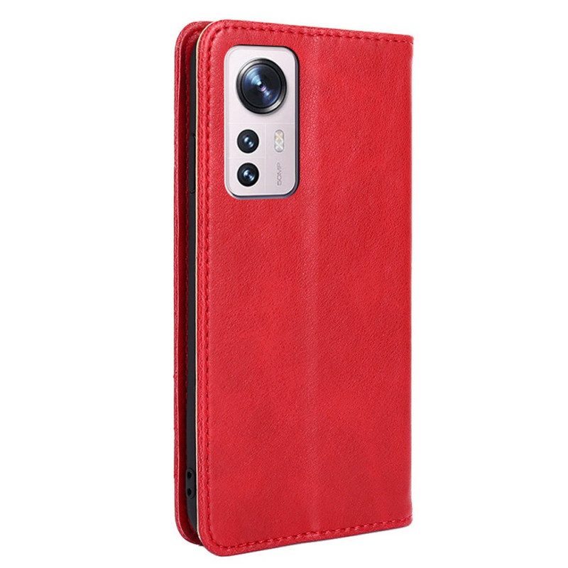 Schutzhülle Für Xiaomi 12 Pro Flip Case Stil Lederniete