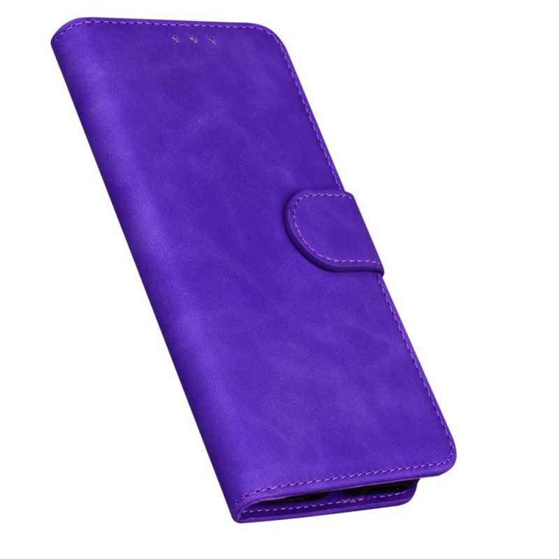 Flip Case Für Moto G41 / G31 Monochromer Ledereffekt