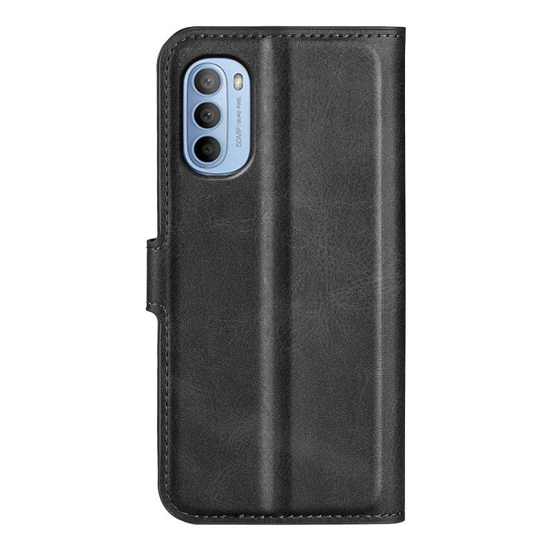 Flip Case Für Moto G41 / G31 Schlanker. Extremer Ledereffekt