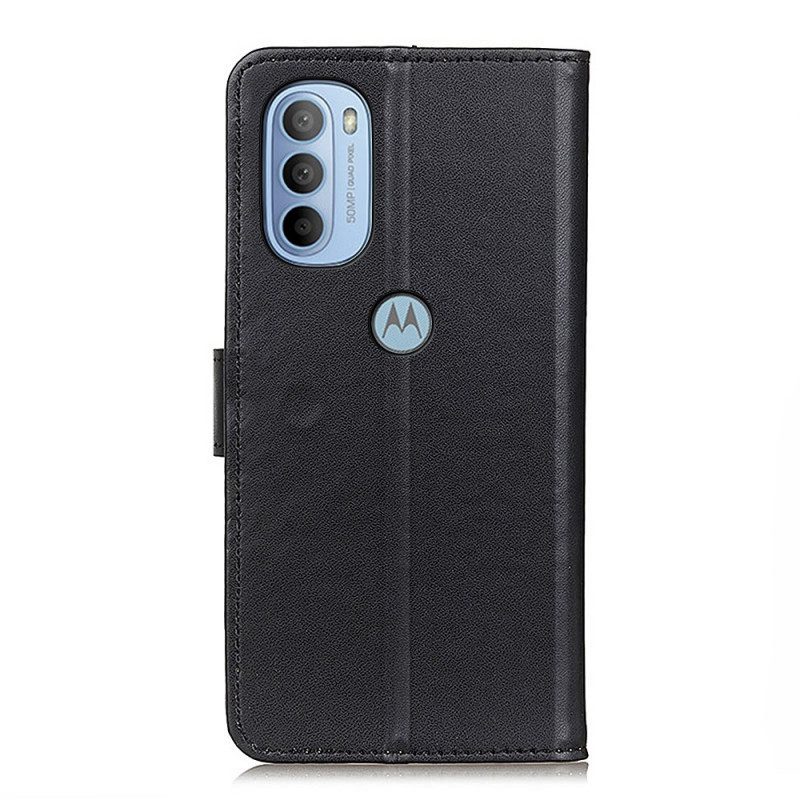 Flip Case Für Moto G41 / G31 Schlichtes Kunstleder