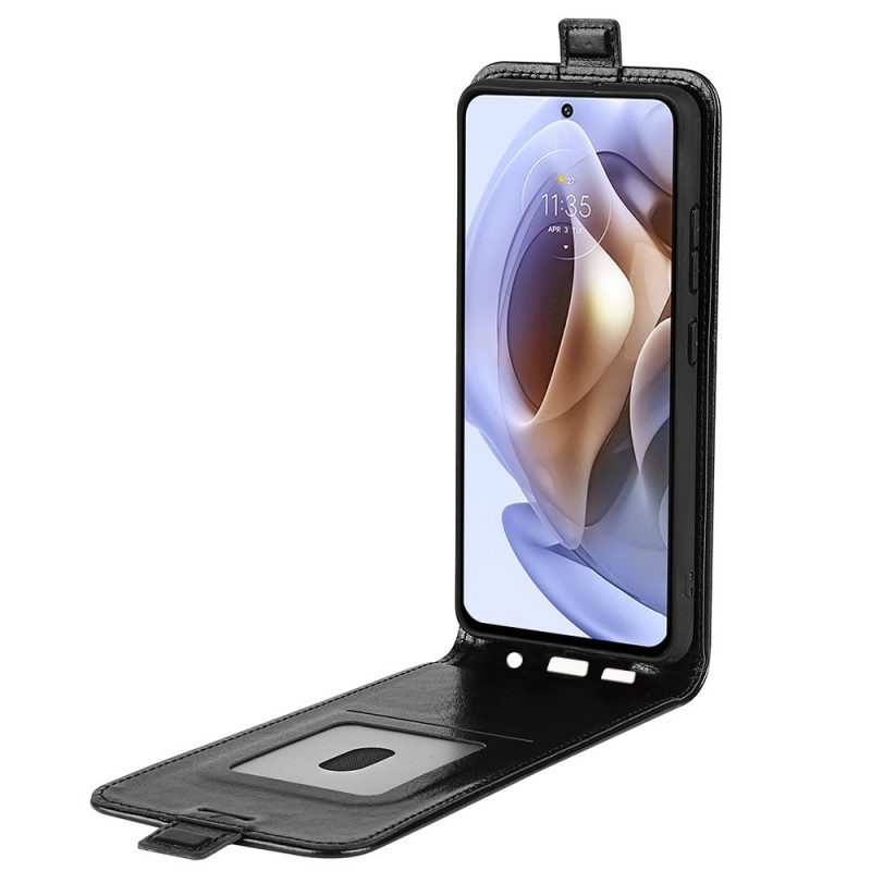 Lederhüllen Für Moto G41 / G31 Flip Case Faltendes Retro